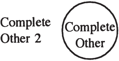 A diagram features a labeled circle containing the word Complete Other. To the left, the words Complete Other 2 are positioned separately.